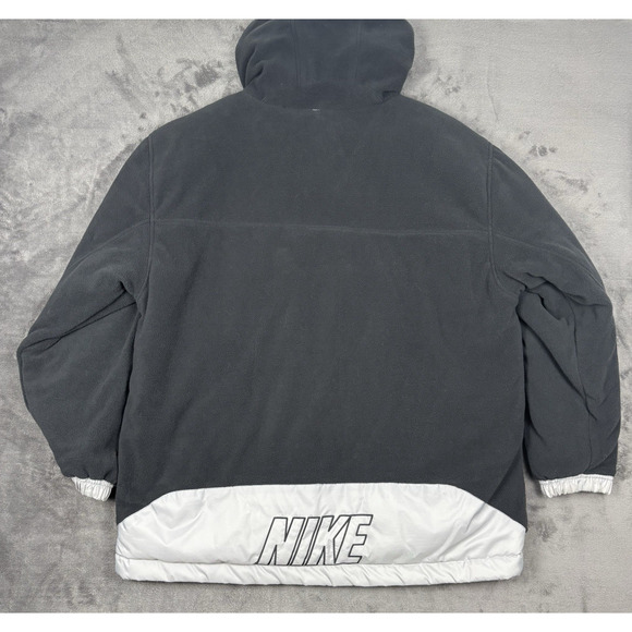 Vintage Nike Full Zip Reversible Hooded Coat Jacket Mens Extra Large XL Gray - Picture 6 of 10